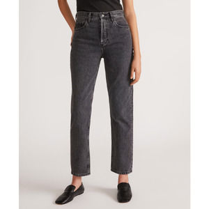 Everlane The ’90s Cheeky Jean Straight Leg High Rise Washed Black Size 27